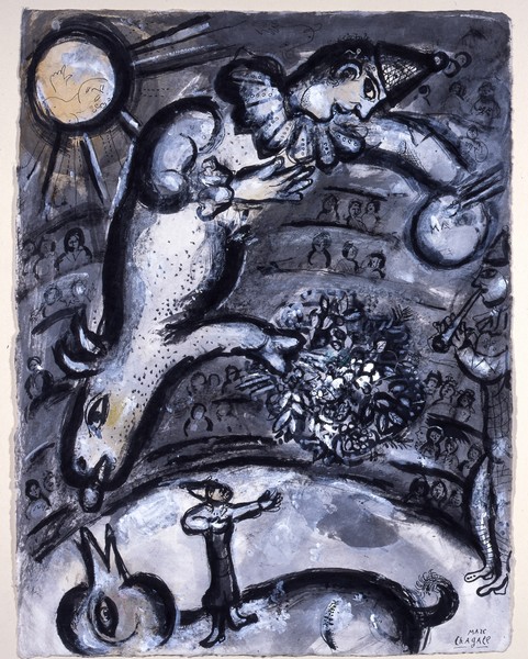 Mais quel cirque! Chagall au pays des cercles en action : Marc Chagall, Sans titre, Cirque Gouache sur papier 66,3 x 51 cm Collection particulière © Adagp, Paris 2011, Chagall ® Crédit photographique François Fernandez
